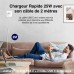Chargeur Rapide Lot de 2 Chargeur Rapide 25W USB C avec Câbles de 2 Mètres Compatible avec iPhone 16/16 Pro max/15/15 Pro Max Plus, iPad Air, Samsung Galaxy S25/S24/A53/Note 20, Prise Secteur, Adaptateur USB-C